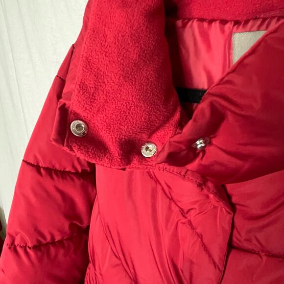 Maurices Red Snap Front Puffer Jacket Quilted Lined‎ Size Large Warm Cozy - Picture 6 of 11